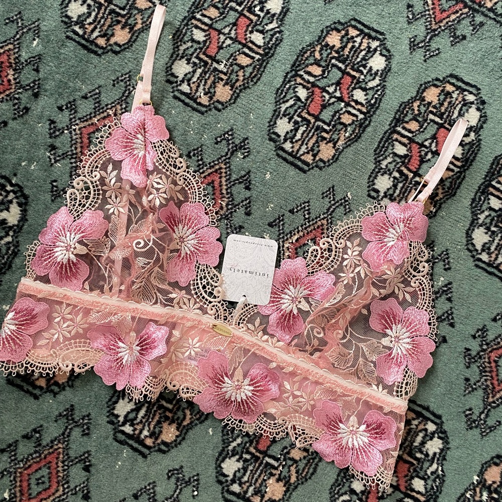 Free People Nette Rose lace floral bralette romantic dreamy